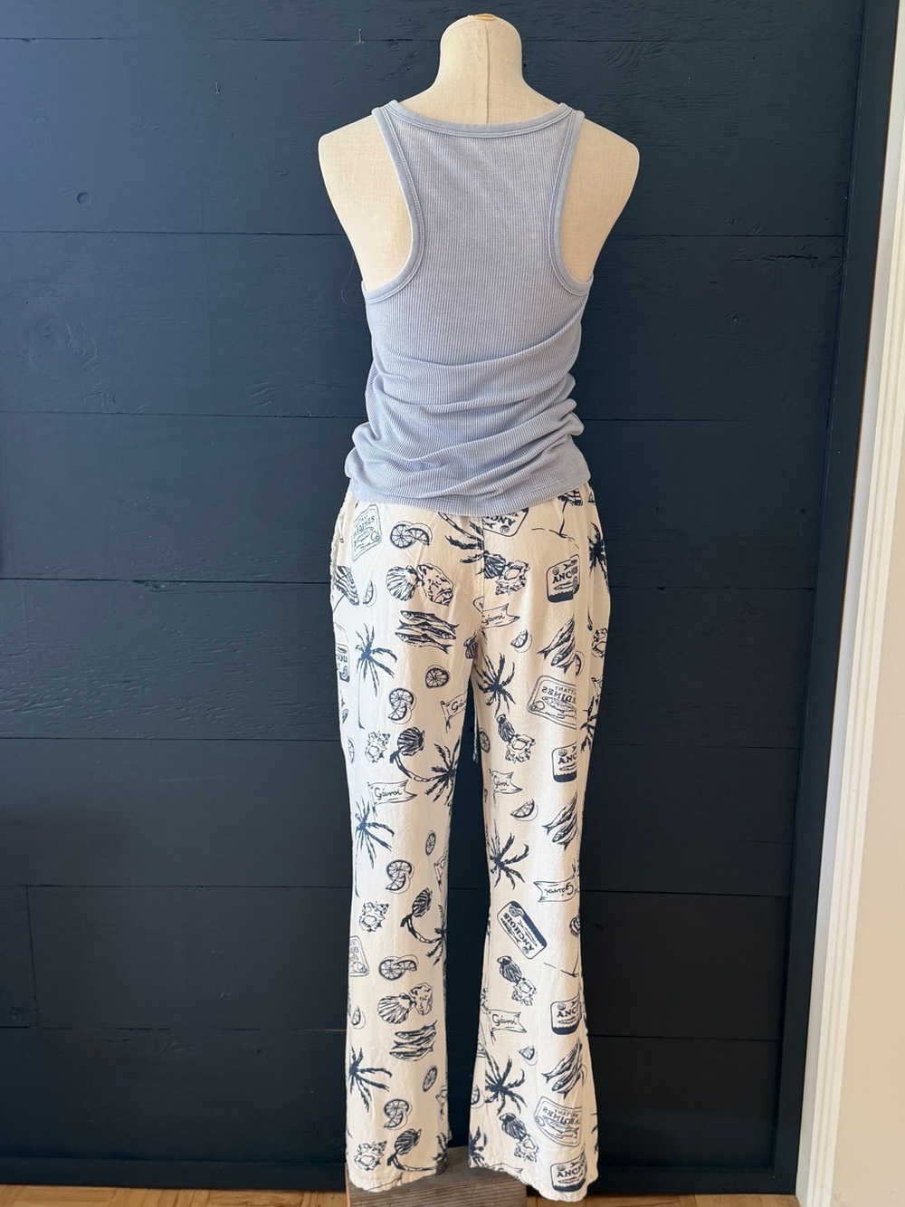 Cali 1850 Coastal Print Linen Blend Lounge Pants Size Small good condition ⛱️ - Picture 11 of 16